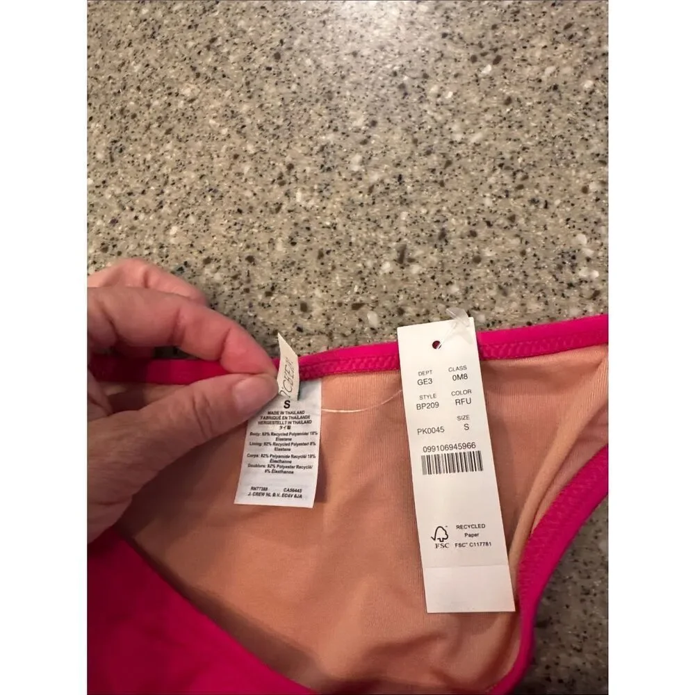 J. CREW Heritage 1989 High Leg Bikini Bottoms Fuchsia  *NEW*